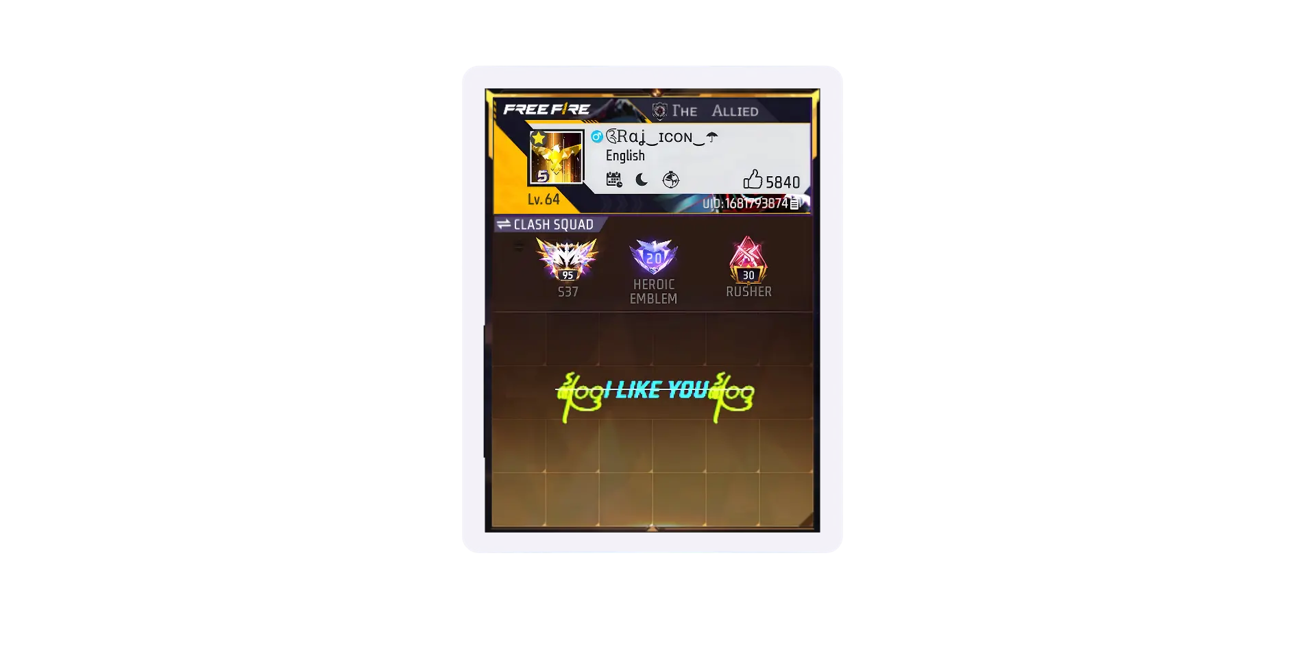 Raj Boss Free Fire bio code preview