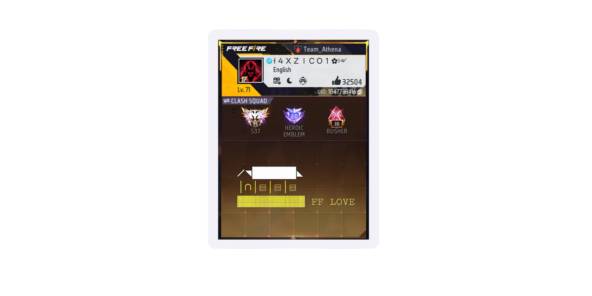 Saji Free Fire bio code preview